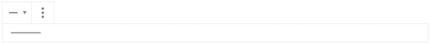 Screenshot des Trennzeichen-Blocks, mit der Standard-Auswahl.