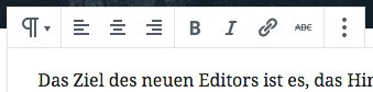 Screenshot eines Ausschnittes, der die Block-Werkzeugleiste eines Absatz-Blocks zeigt.