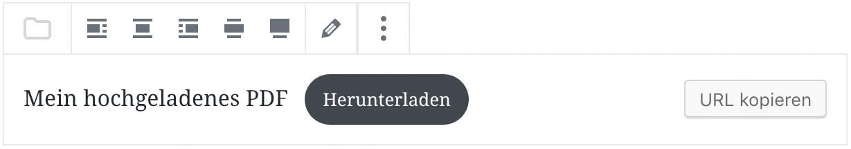 Screenshot des Datei-Blocks, nachdem eine Beispieldatei hinzugefügt wurde.