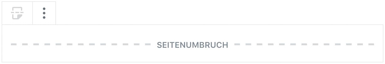 Screenshot des Seitenumbruch-Blocks.