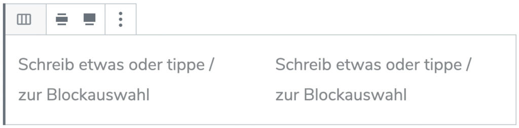 Screenshot des Spalten-Blocks, ohne das Inhalt hinzugefügt wurde.