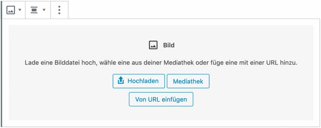 Screenshot des Bild-Blocks, ohne das Inhalt hinzugefügt wurde.